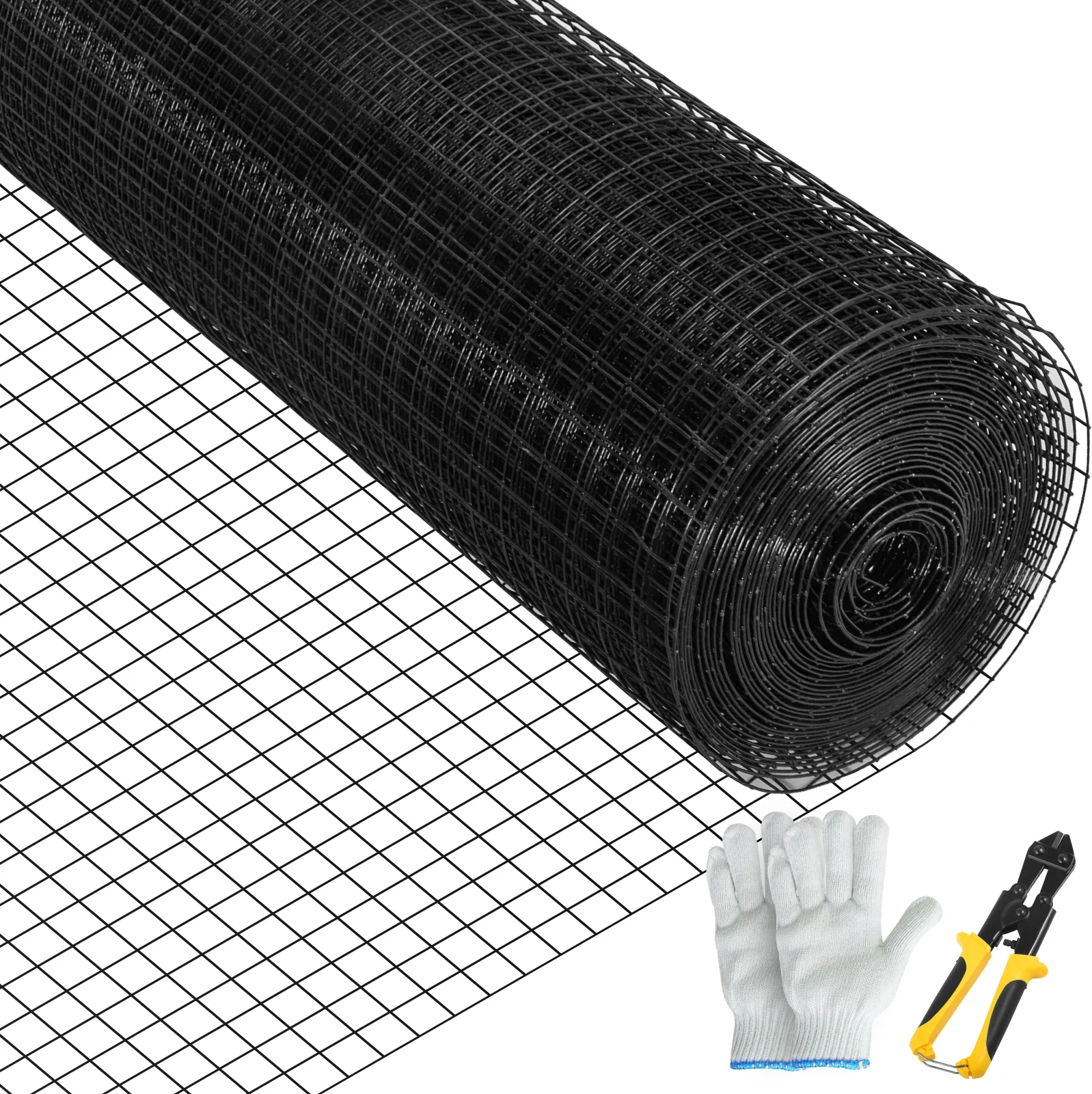 VEVOR hardware cloth roll with white gloves and wire cutters included.