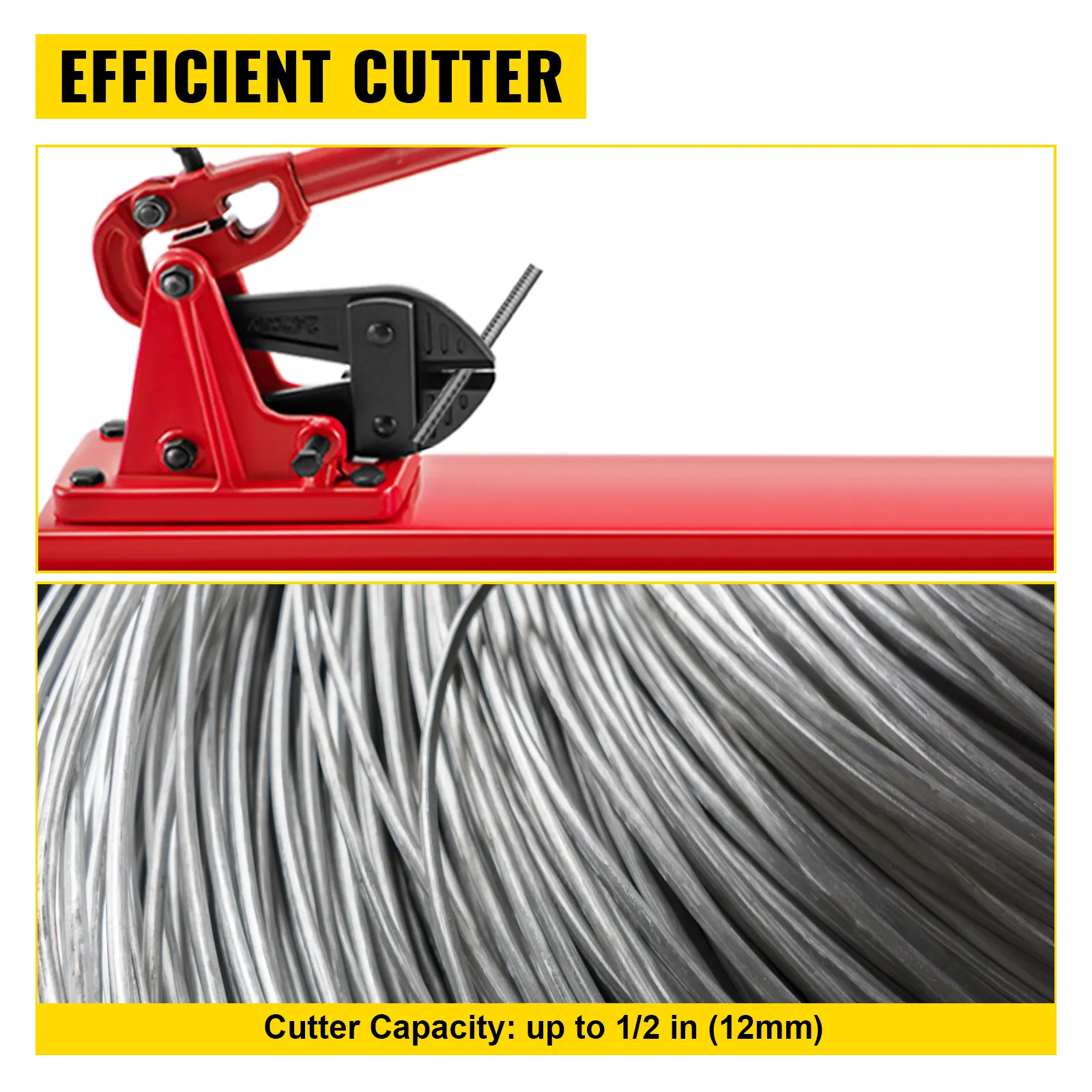 VEVOR-Tisch-Bügelmaschine schneidet effizient Draht mit einer Kapazität von bis zu 12 mm (1/2 Zoll).