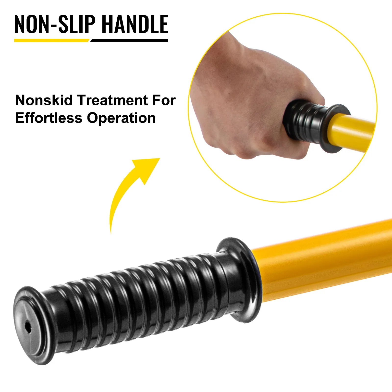 non-slip handle of VEVOR battery cable crimper, designed for effortless operation.