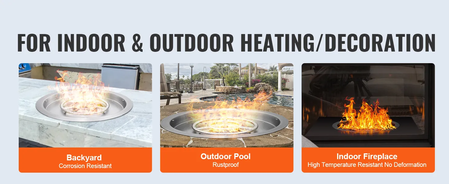 Sartén para fogata VEVOR para patio trasero, piscina al aire libre, calefacción y decoración con chimenea interior.