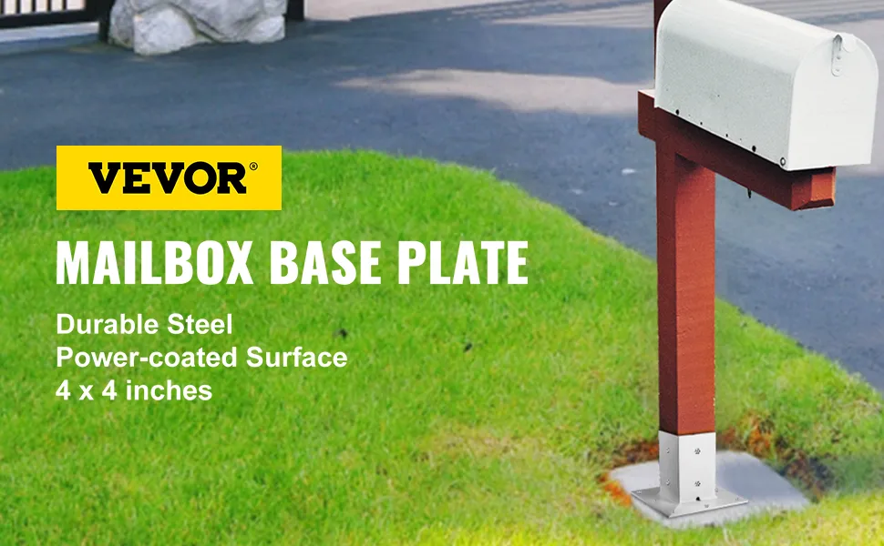 Base de poste VEVOR, poste de buzón con acero duradero y superficie con recubrimiento en polvo.