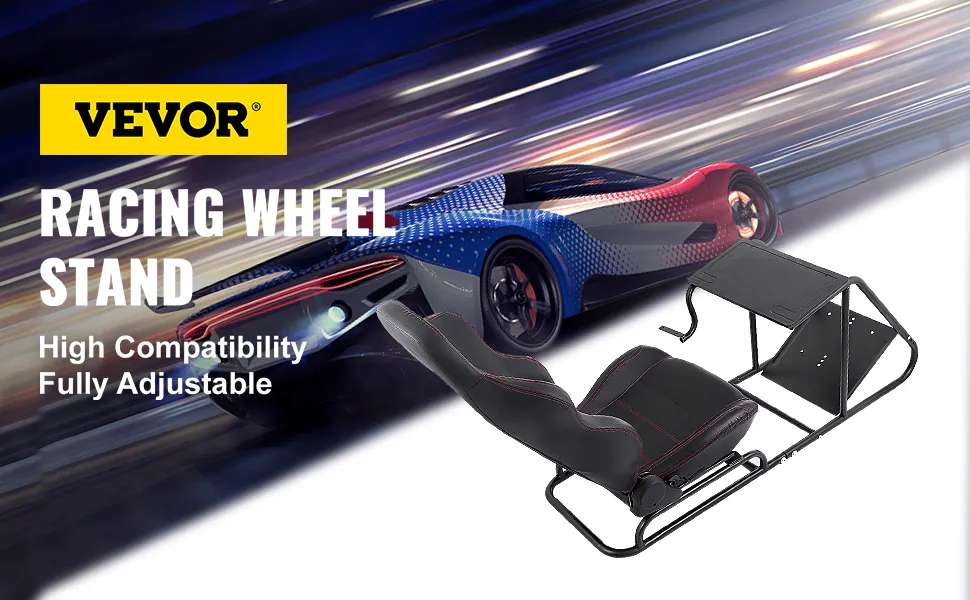 Soporte para volante de carreras VEVOR con marco de asiento, alta compatibilidad, totalmente ajustable.