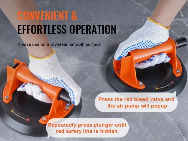 convenient and effortless operation with VEVOR glass suction cup on a smooth surface.