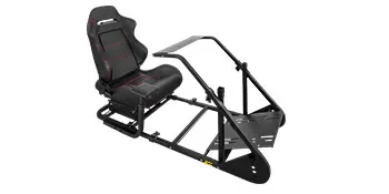 Simulador de carreras VEVOR con asiento de carrera ergonómico y marco de metal resistente.