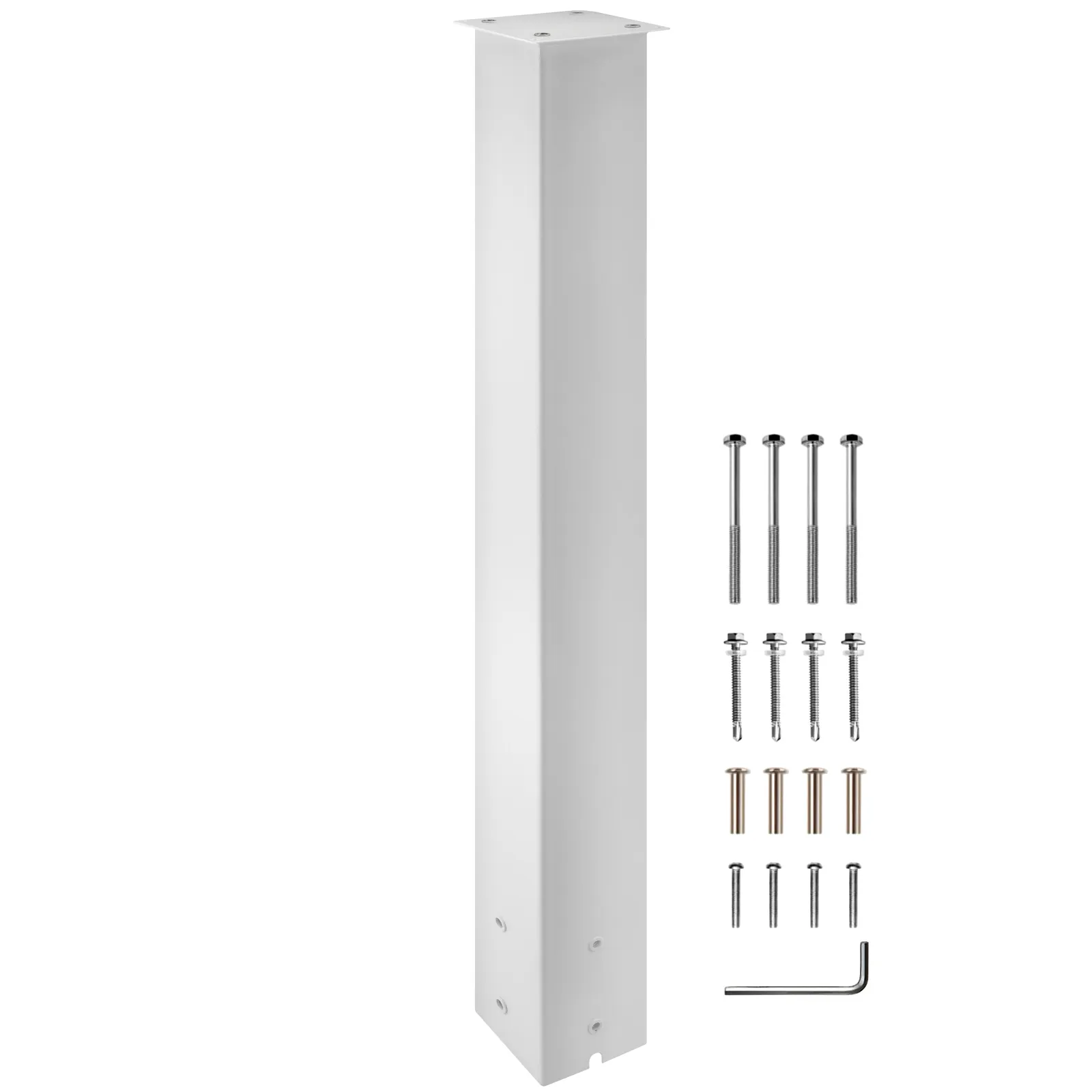 VEVOR mailbox post with mounting hardware set and hex key.