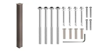 VEVOR mailbox post with installation hardware and screws set included.