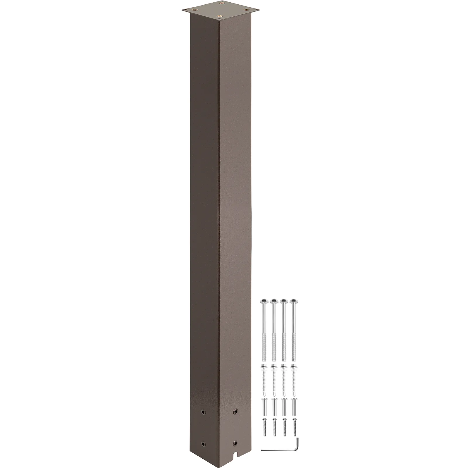 brown VEVOR mailbox post with mounting hardware set included.