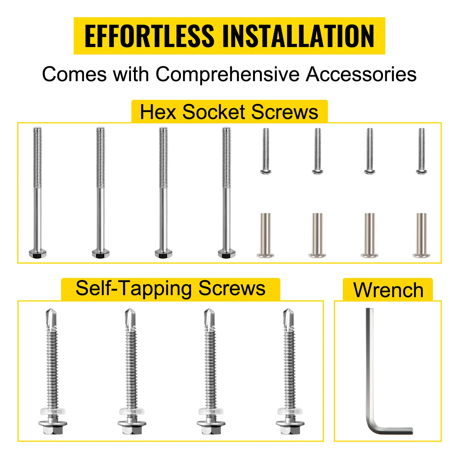 effortless installation accessories for VEVOR mailbox post with screws and wrench.