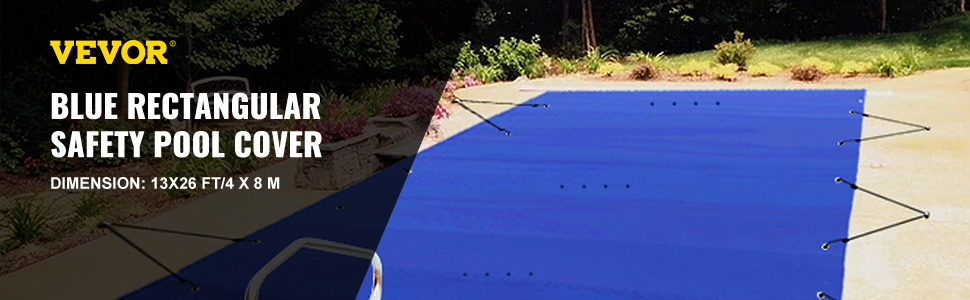 ShadeMart Winter-Poolabdeckung Rechteckig - 40,6x81,3 Cm, 100 G/m², Wasserdicht & UV-beständig, Mit Seilwinde