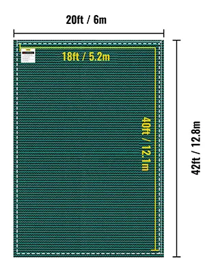 VEVOR inground pool safety cover, green, 20ft x 42ft, internal dimension 18ft x 40ft.