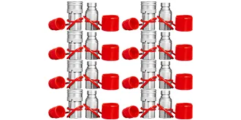 arranged set of VEVOR skid steer hydraulic quick connect fittings with red caps.