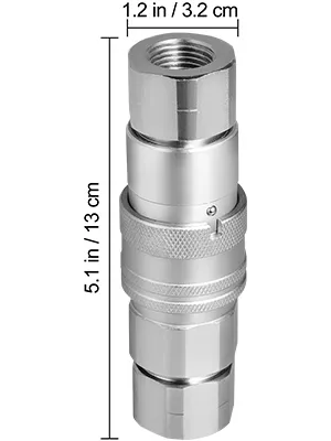 Conexión rápida hidráulica para minicargadora VEVOR, 5,1 x 1,2 pulgadas, conector de acero.