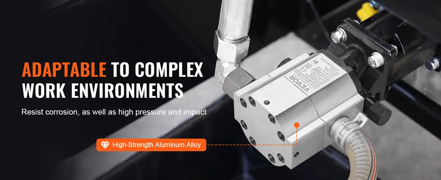 VEVOR log splitter pump kit featuring high-strength aluminum alloy, adaptable to complex work environments.