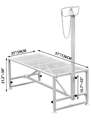 Puesto de recorte de ganado VEVOR con altura ajustable y estructura de metal.