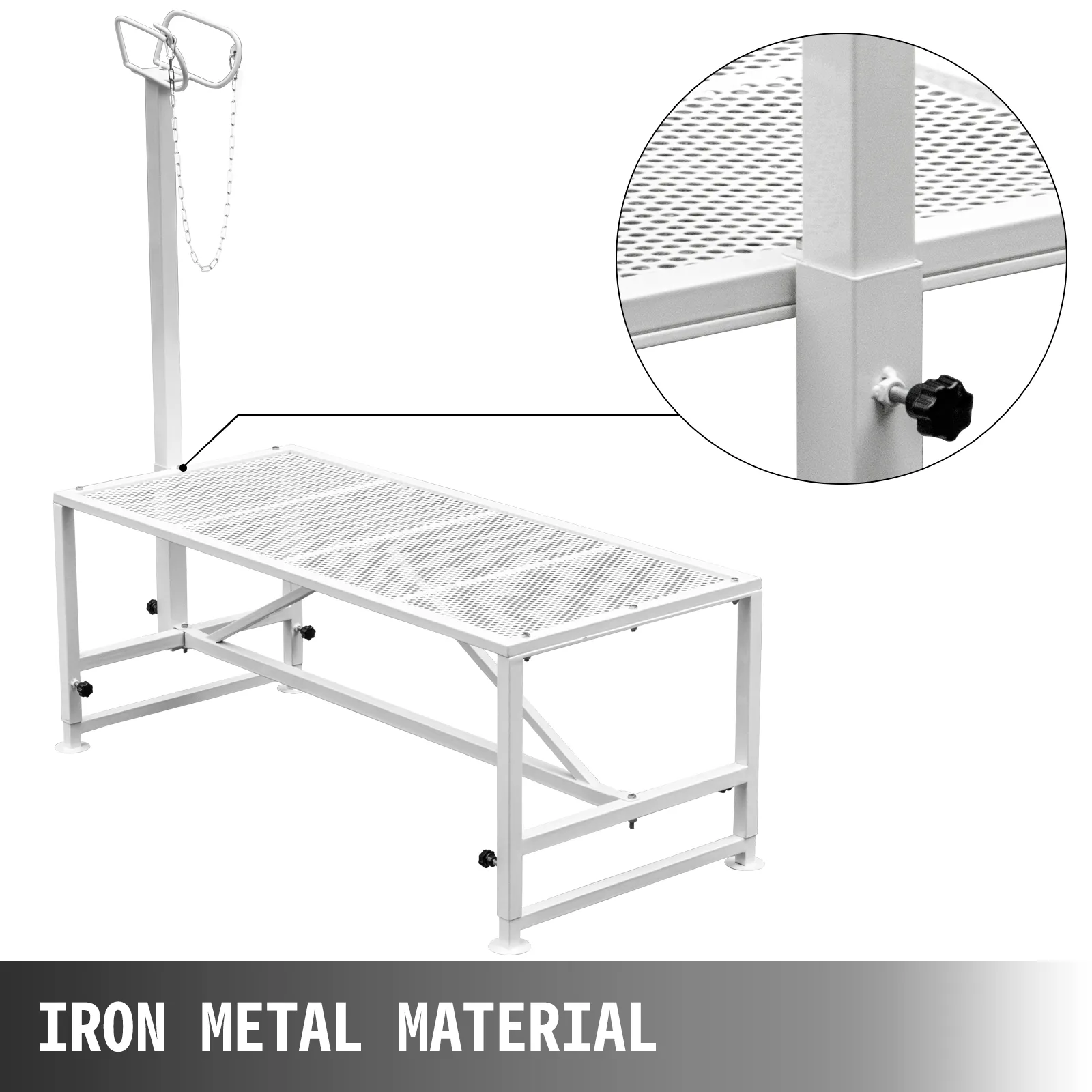 Soporte para recortar ganado VEVOR en material de metal de hierro resistente con perillas ajustables.