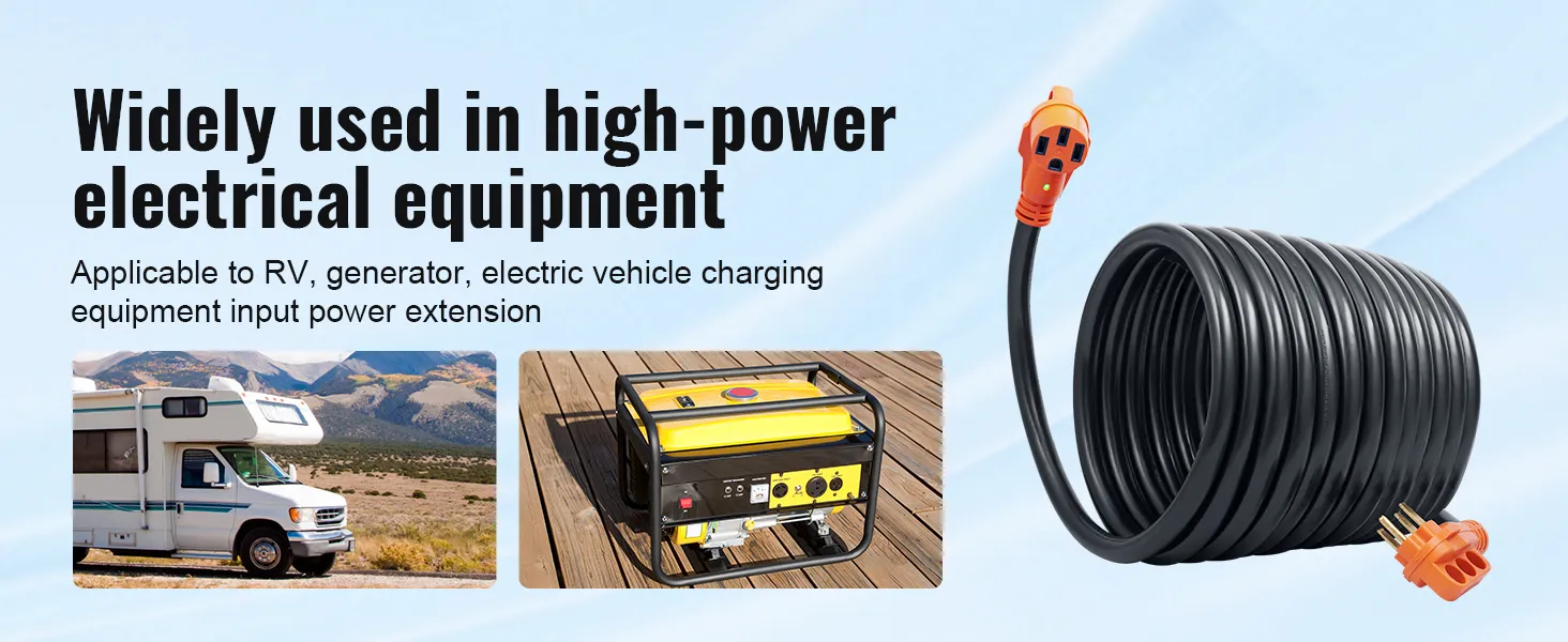 VEVOR 50ft RV Extension Cord Power Cord 50Amp NEMA 14-50R/NEMA 14-50P ...