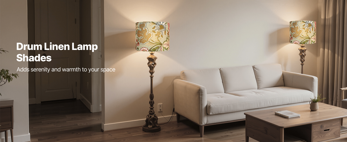 Lampenschirm Trommelform – 33 Cm Durchmesser, 25,4 Cm Hoch, Für Tisch- & Stehlampen (beige)