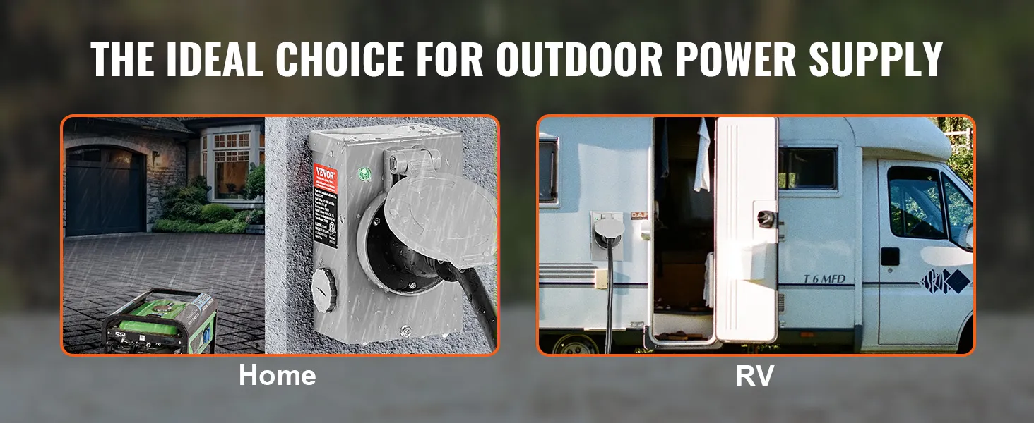 VEVOR generator cord kit for home and rv, ideal for outdoor power supply.