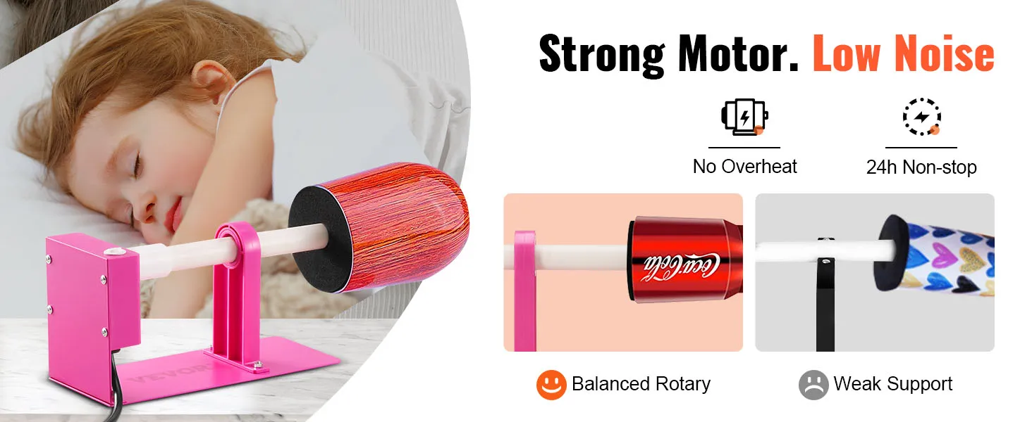 Volteador de tazas VEVOR con motor potente, bajo nivel de ruido, sin sobrecalentamiento, funcionamiento ininterrumpido durante 24 horas, soporte giratorio equilibrado.