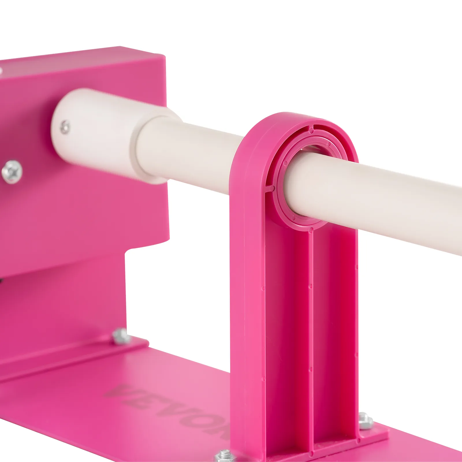 Volteador de tazas VEVOR rosa con varilla y soporte, que muestra una vista de primer plano del mecanismo giratorio.