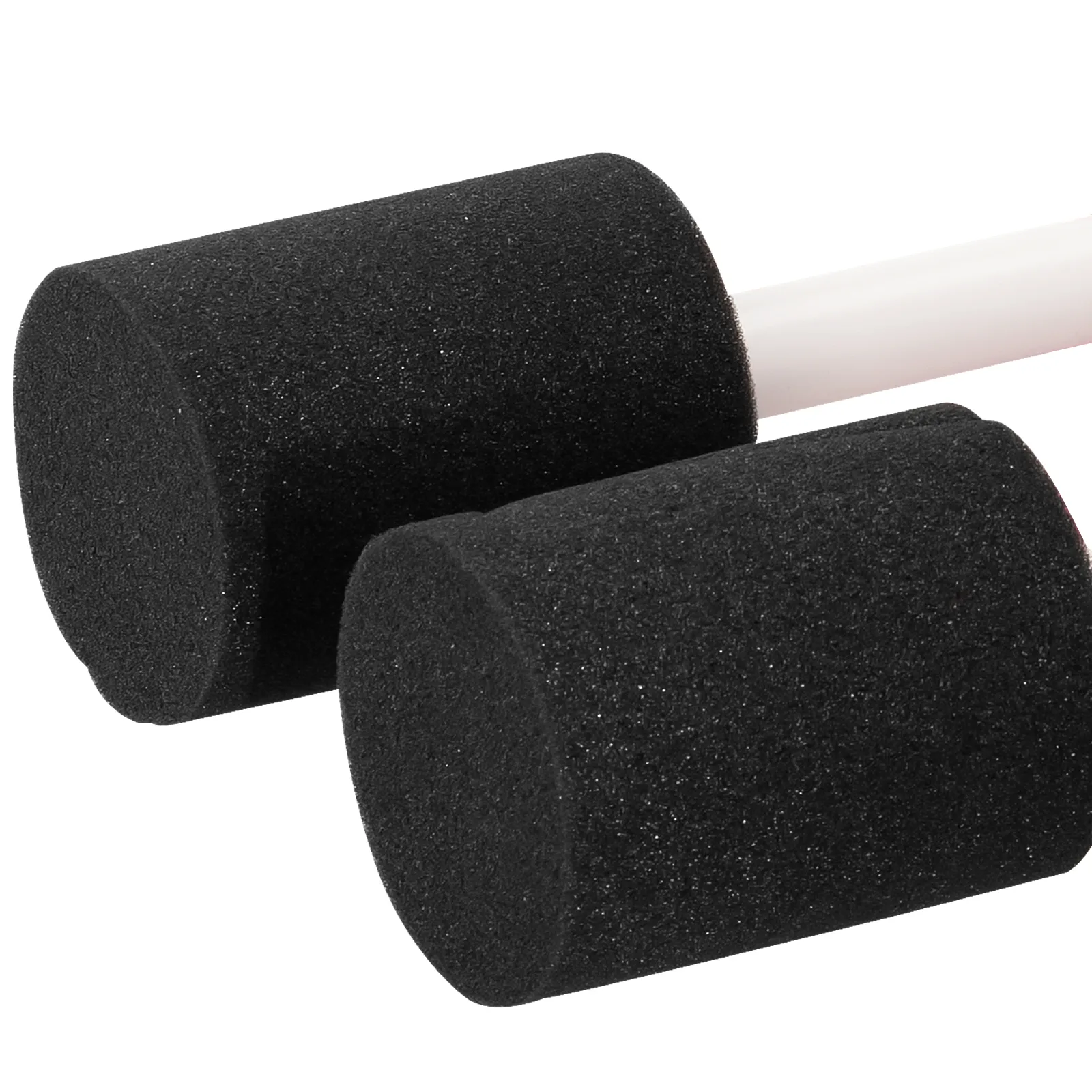 Rollos de espuma negra para volteador de tazas VEVOR 4, unidos a una varilla blanca.