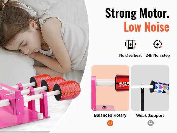 Volteador de vasos VEVOR con motor potente, bajo nivel de ruido, sin sobrecalentamiento, uso continuo durante 24 horas y rotación equilibrada.