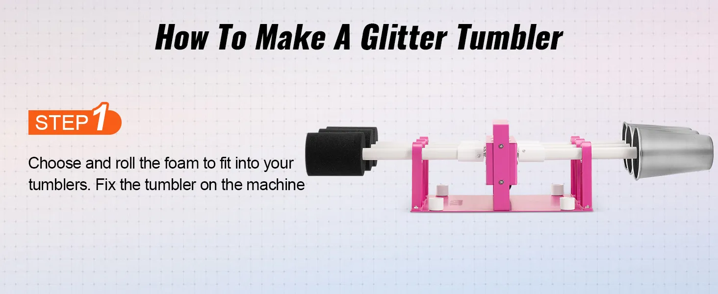 Cómo utilizar el volteador de vasos VEVOR Paso 1: enrolle la espuma en el vaso y fije el vaso en la máquina.