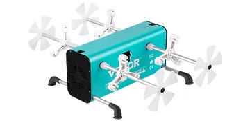 VEVOR 4 cup turner with turquoise body and multiple white arms on black legs.