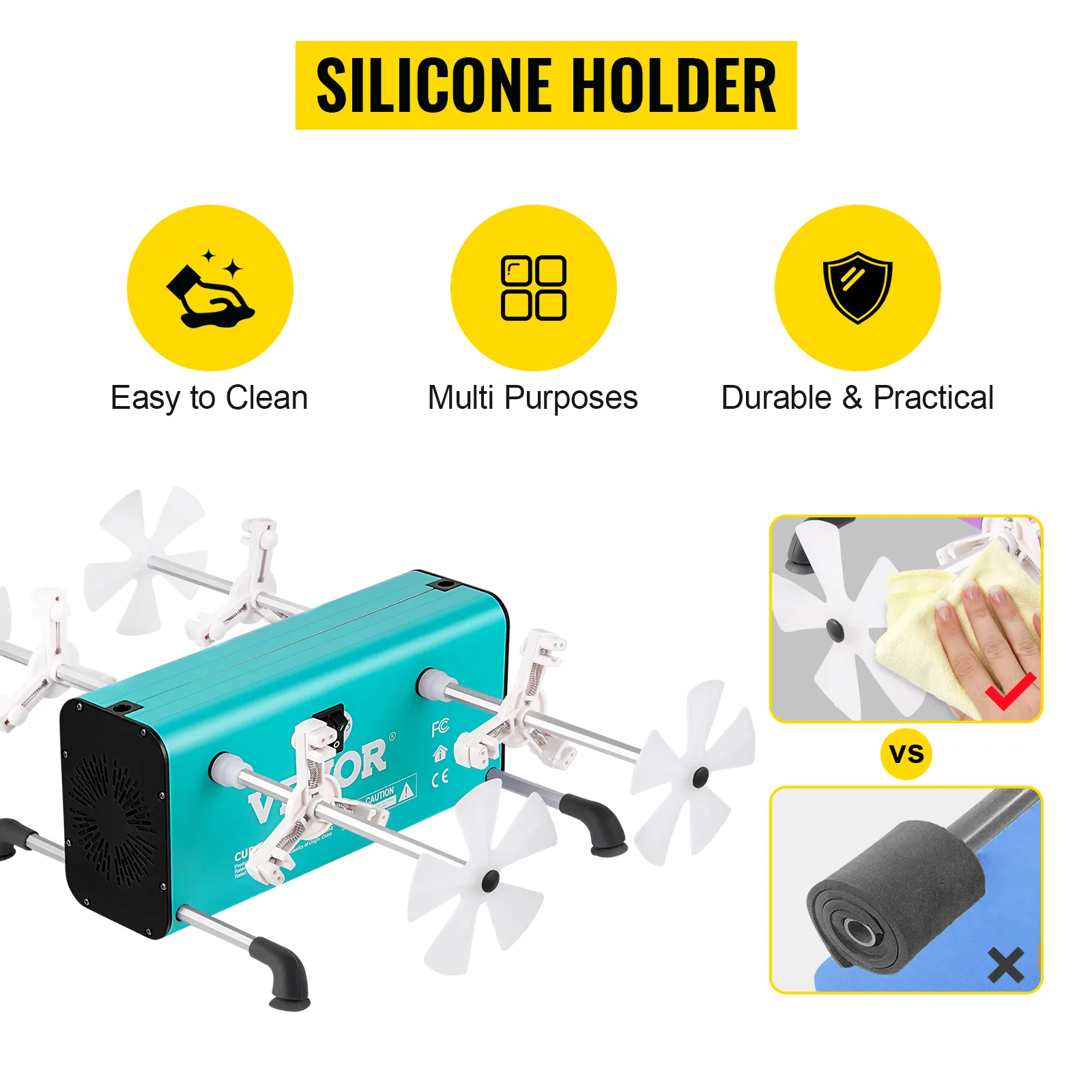 VEVOR 4 cup turner with silicone holders, easy to clean, multipurpose, durable and practical.