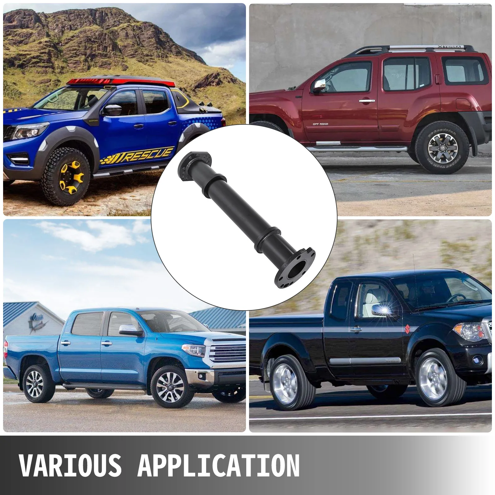 Extractor de cojinetes de eje trasero VEVOR con varios camiones al fondo.