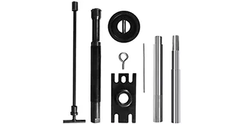 VEVOR gimbal bearing tool set with rods, clamp, ring, and pin accessories.