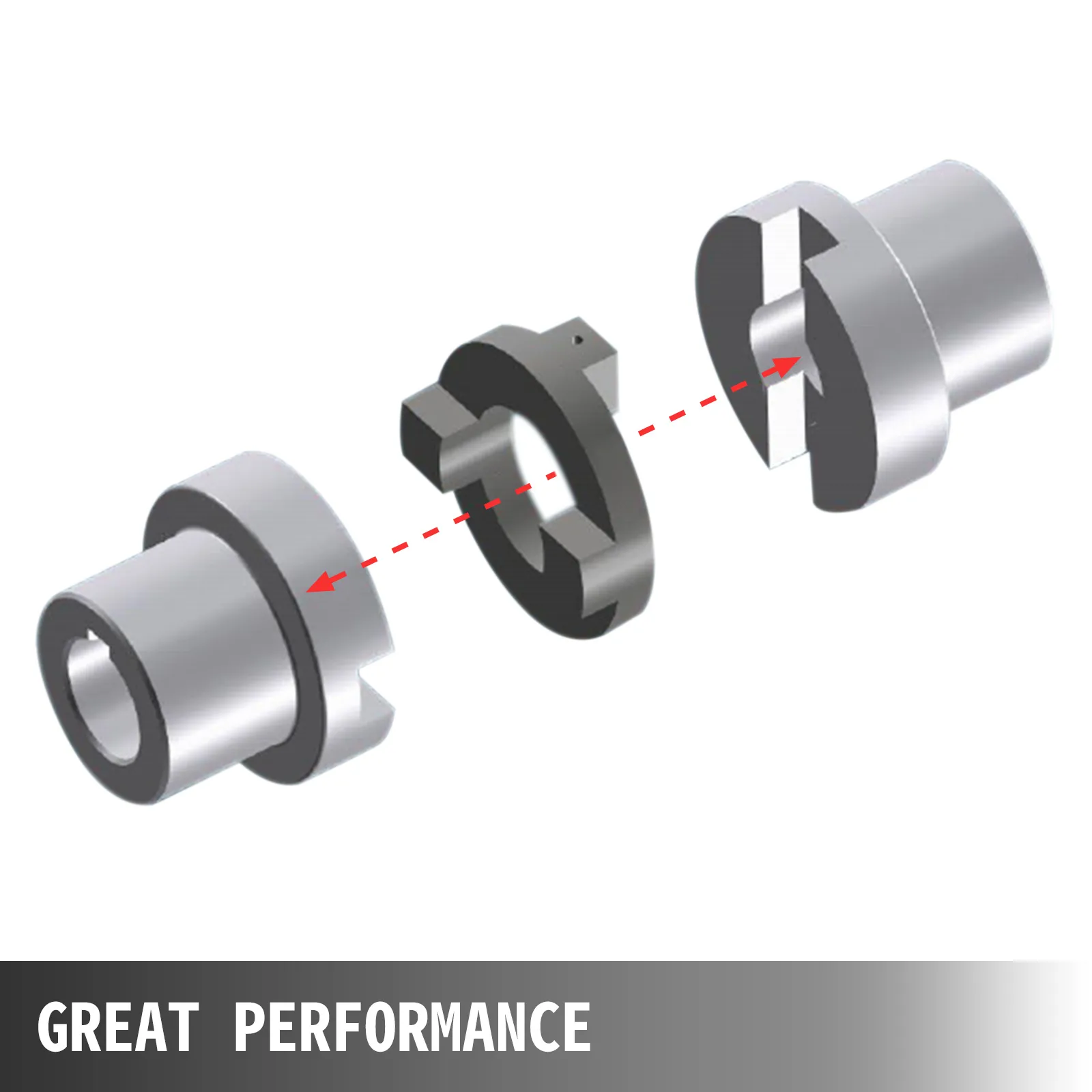 VEVOR gimbal bearing tool components with arrows indicating assembly direction. great performance.