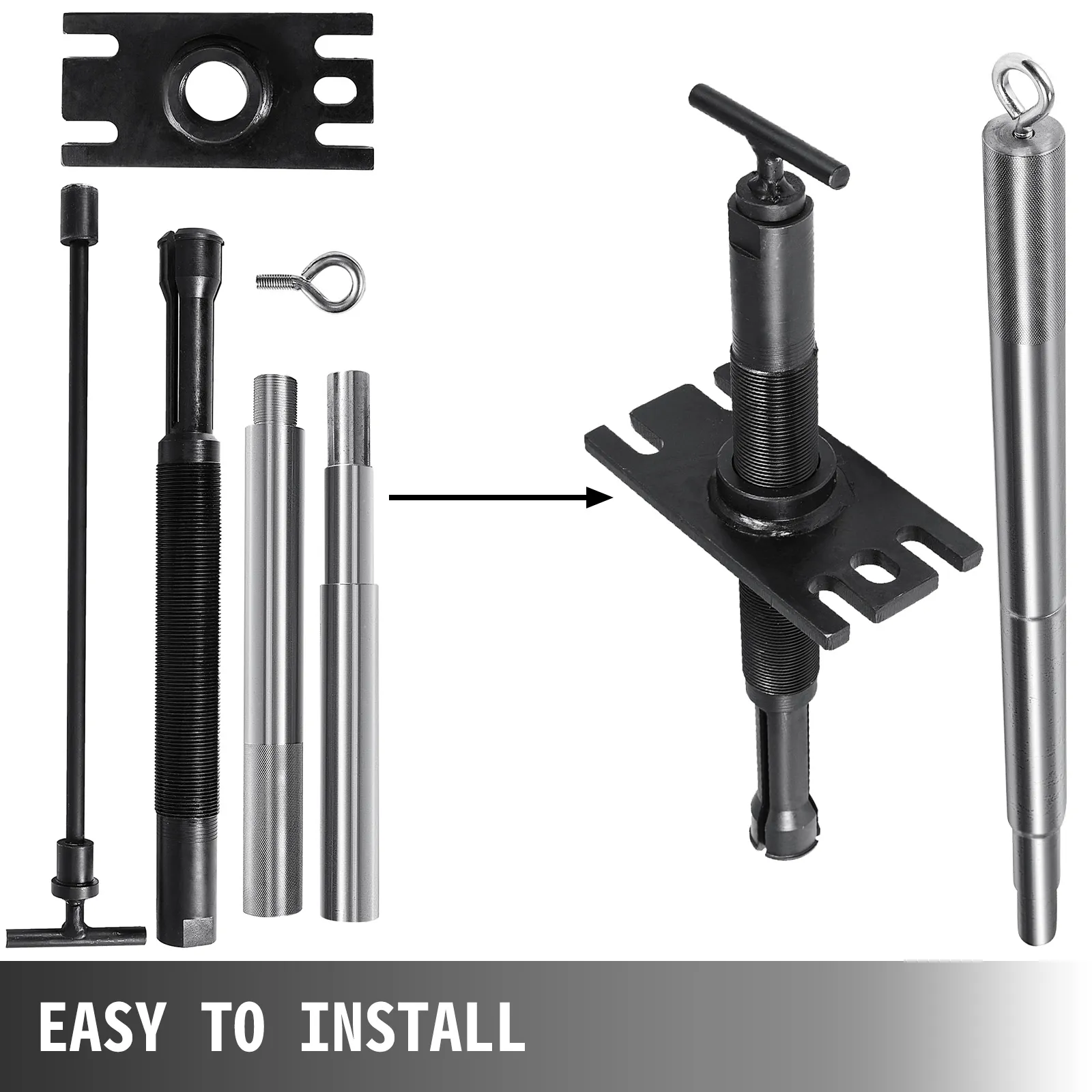 VEVOR gimbal bearing tool assembly components with "easy to install" text.