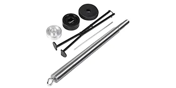 Juego de herramientas de barra de alineación VEVOR con varillas, discos y barra de alineación plateada.