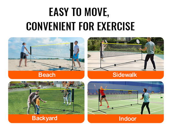 VEVOR 10ft Badminton Net Set Outdoor Portable Volleyball