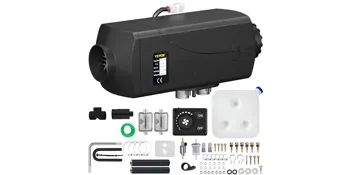 VEVOR 5kw diesel air heater with accessories including a fuel tank and installation kit