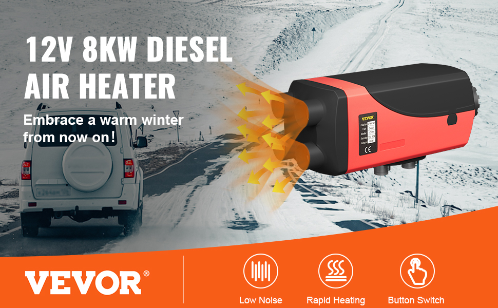 Redriver - Chauffage D'air Diesel 8KW, 12V/24V - Pour Camping-car, Fourgon, Bateau - Réservoir 10L, Consommation 0,1-0,25L/h - Télécommande Incluse - 5