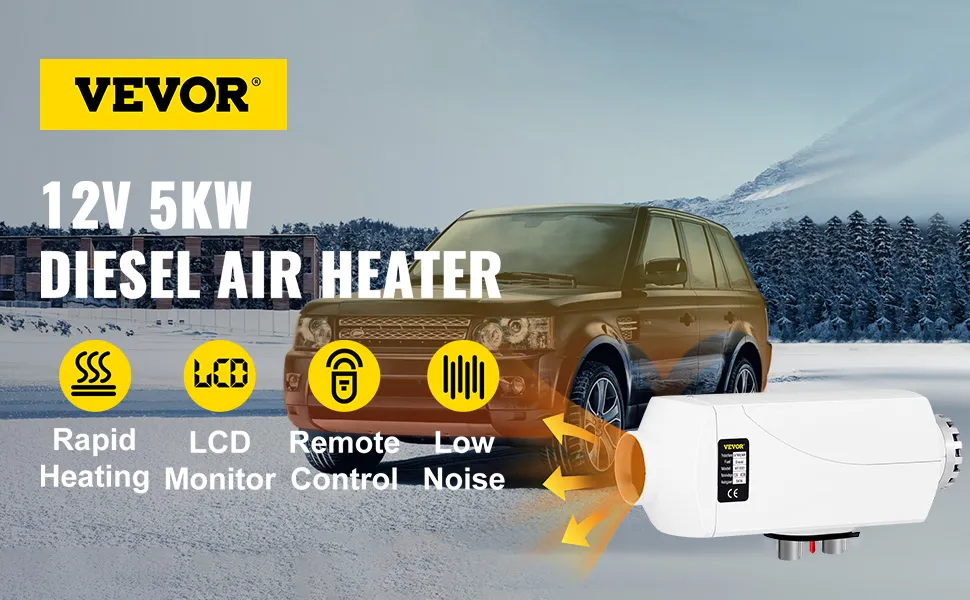 VEVOR diesel air heater 12v 5kw for rapid heating and low noise
