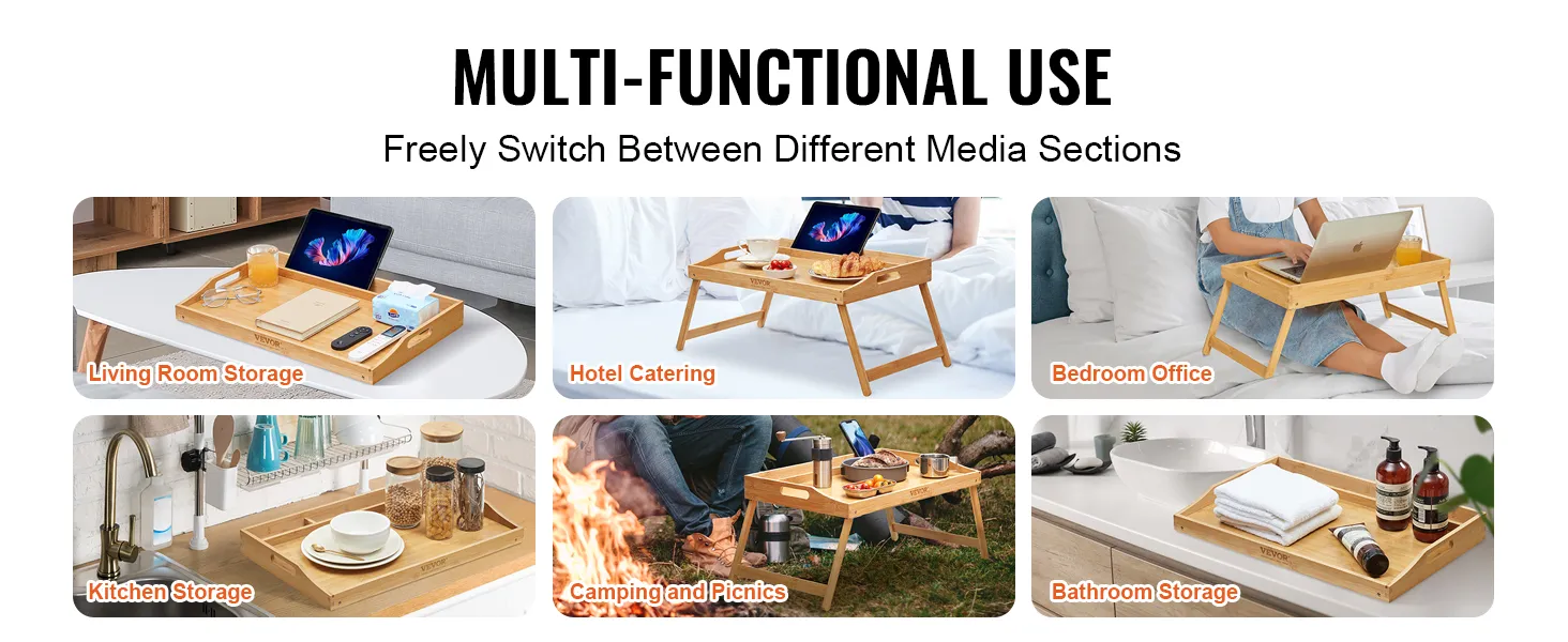 Multifunktionaler VEVOR-Betttabletttisch für Wohnzimmer, Schlafzimmer, Büro, Hotel, Küche und Camping.