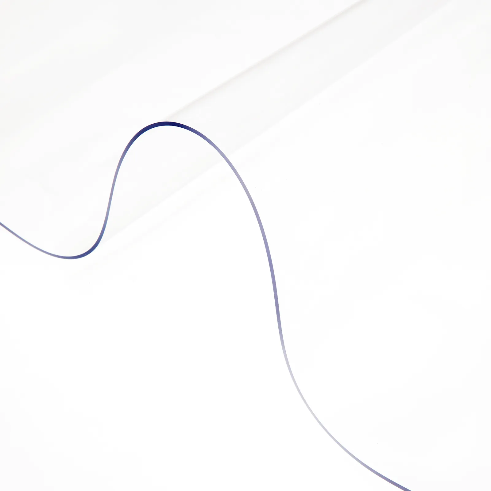 translucent VEVOR clear table cover protector with smooth, wavy edge styling.