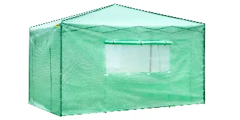Invernadero emergente verde VEVOR con ventanas de malla y puerta frontal con cremallera.