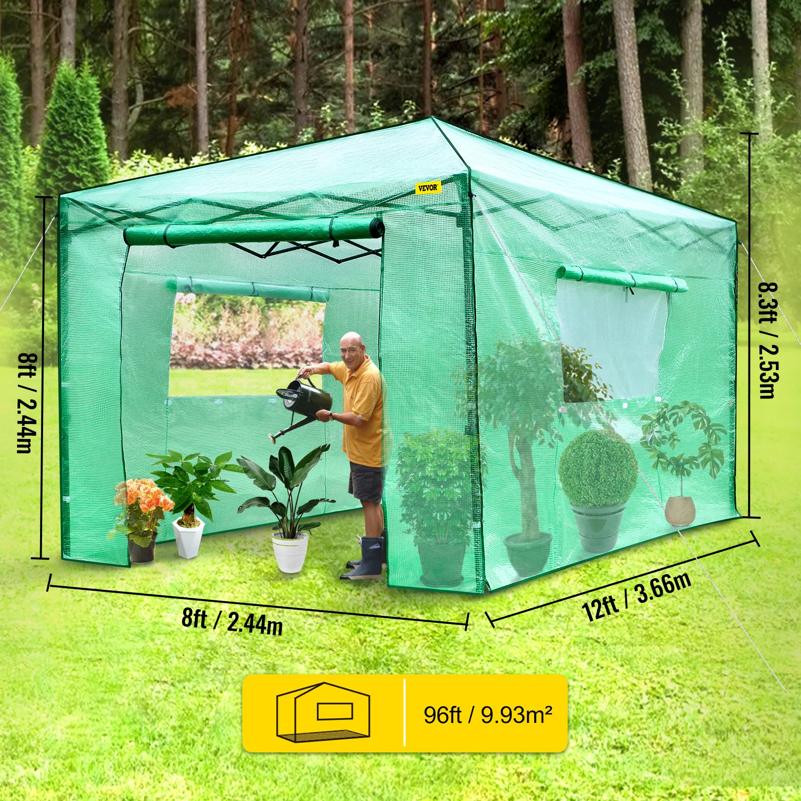 Invernadero emergente para exterior VEVOR con cubierta para jardinería y macetas.
