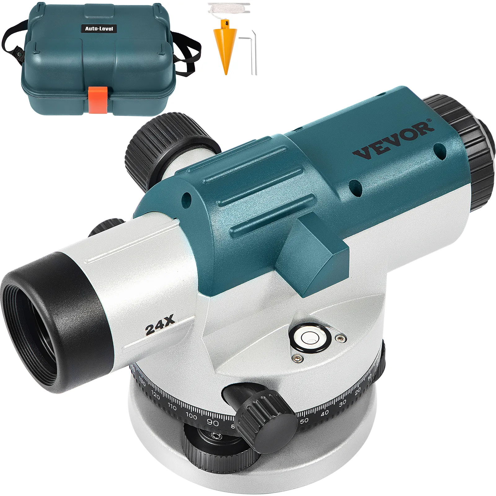 VEVOR automatic optical level with 24x magnification and carrying case.