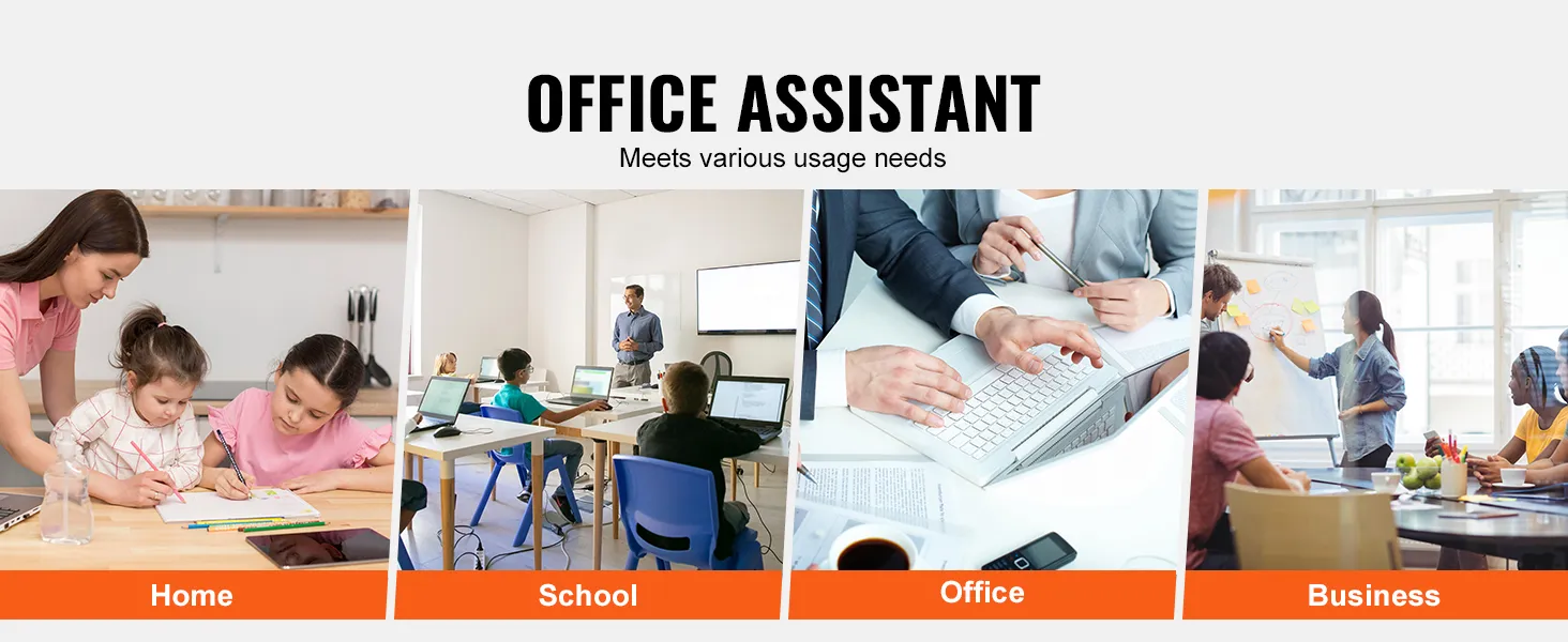 office assistant home school office business header with related images for VEVOR binding machine usage.