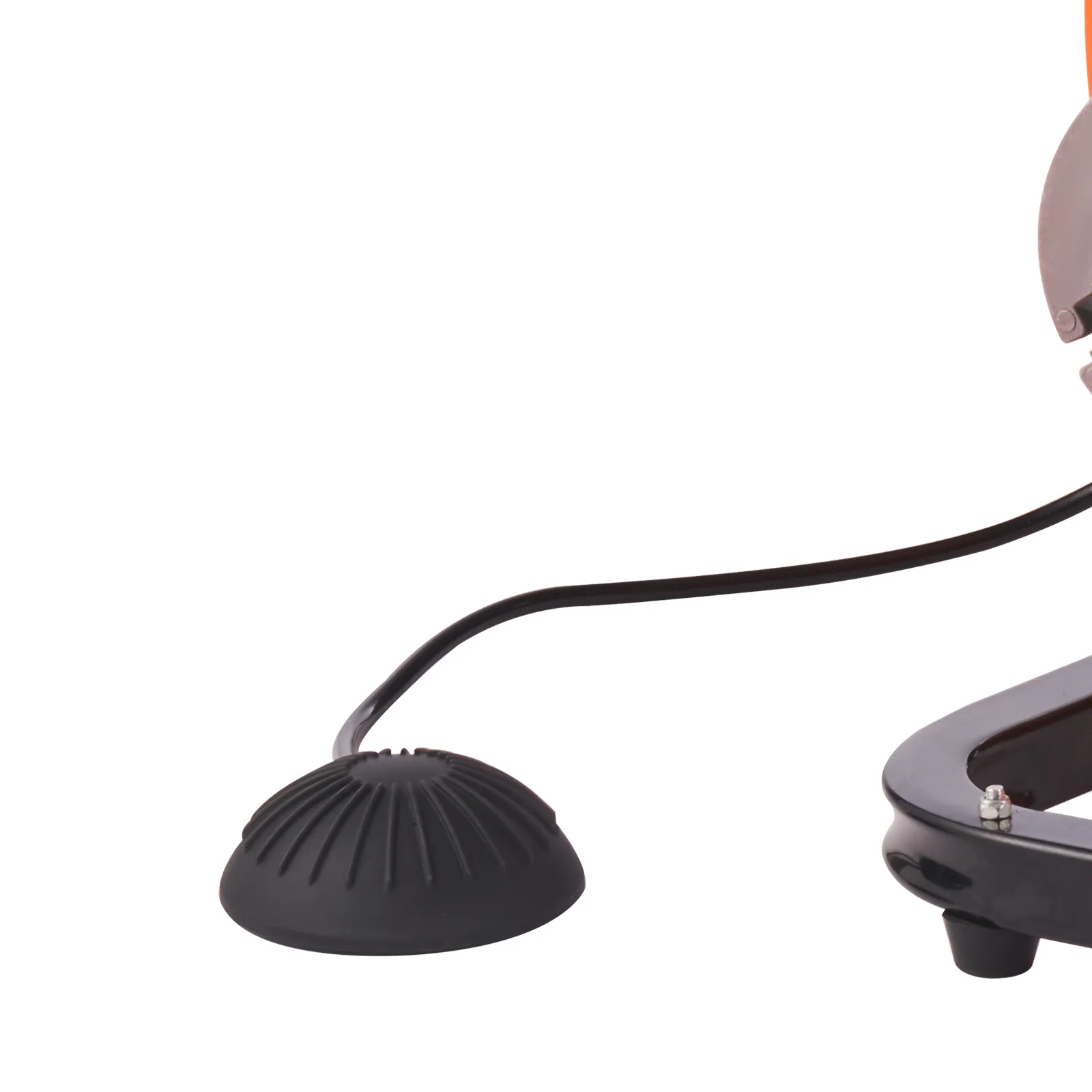 foot pedal and base of VEVOR drain cleaning machine with attached power cord in a clean studio setting