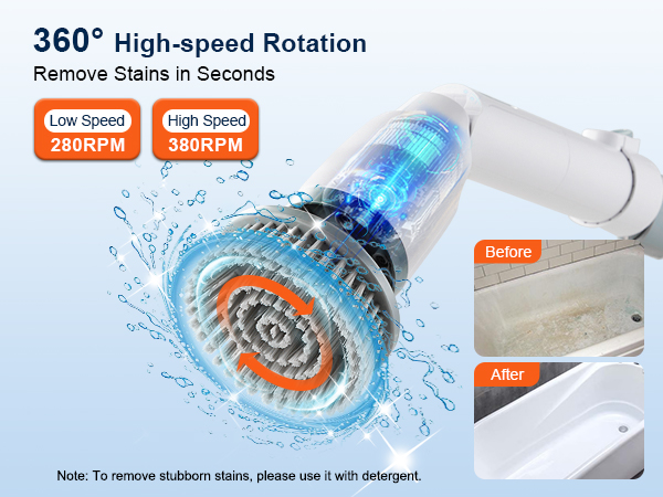 Brosse Nettoyage électrique Rotative 360° – 3 Têtes Interchangeables, 390 Tr/min, étanche IPX7 – Pour Salle De Bain, Cuisine, Carrelage - 2