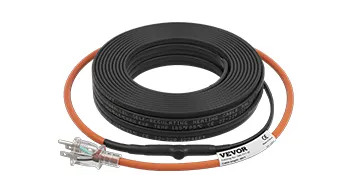 cable calefactor autorregulable VEVOR con enchufe y etiqueta visible.