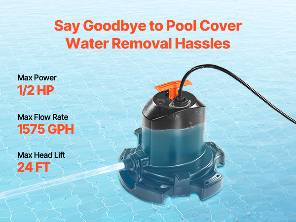 SixTONES - wooper129 VEVOR Pool Cover Pump, 1/2 HP 1575 GPH, 120V Submersible