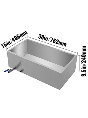 Bandeja evaporadora de jarabe de arce VEVOR, 30 x 16 x 9,5 pulgadas con pico y válvula