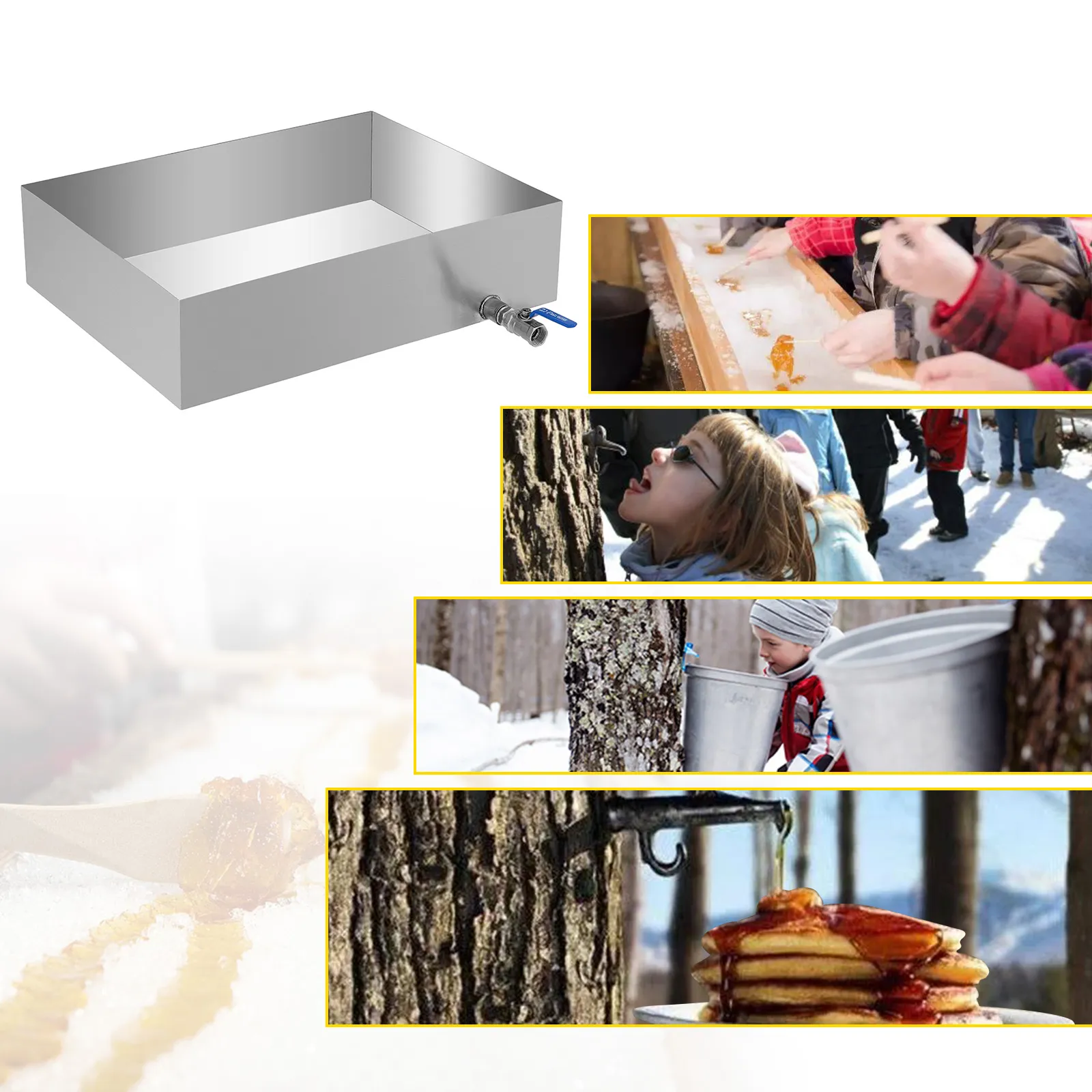 Bandeja evaporadora de jarabe de arce VEVOR, degustación de jarabe, extracción de jarabe del árbol y vertido sobre panqueques.